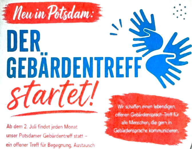 Ausschnitt des ersten Flyers vom Potsdamer Gebärdentreff